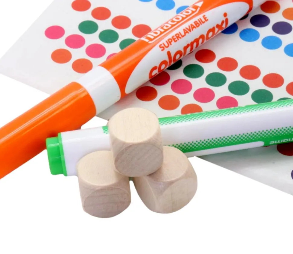 Dé neutre naturel 16 mm en bois sans marquage hêtre à l'unité