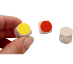 Dé neutre naturel 16 mm en bois sans marquage hêtre à l'unité