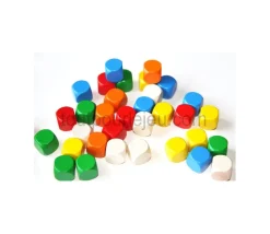 Dé neutre rouge 16 mm en bois sans marquage hêtre à l'unité