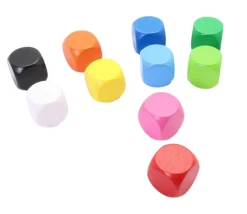 Dé neutre rouge 16 mm en bois sans marquage hêtre à l'unité