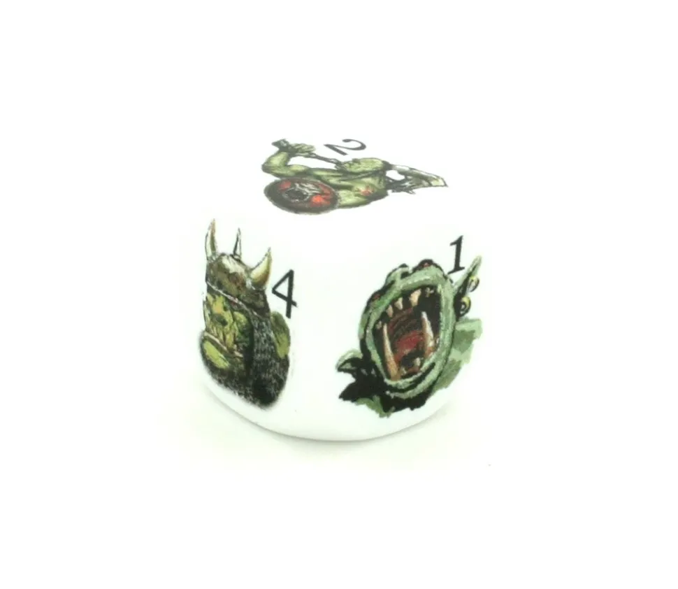 Dé ORC en couleur 6 faces de 1 à 6 en 22 mm