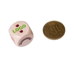 Dé personnalisé 16 mm en bois : 6 faces personnalisées avec vos images