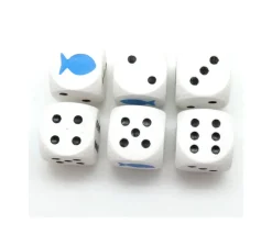 Dé poisson 16 mm en bois 23456