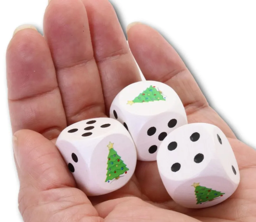 Dé sapin de Noël spécial fête 2 cm en bois