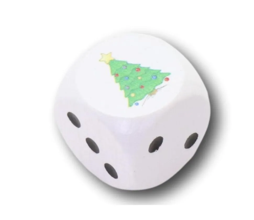 Dé sapin de Noël spécial fête 2 cm en bois
