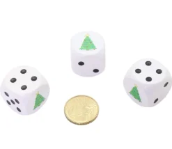 Dé sapin de Noël spécial fête 2 cm en bois