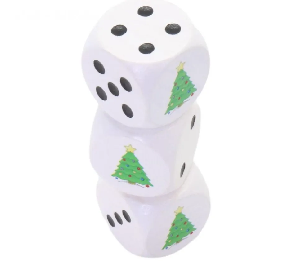 Dé sapin de Noël spécial fête 2 cm en bois