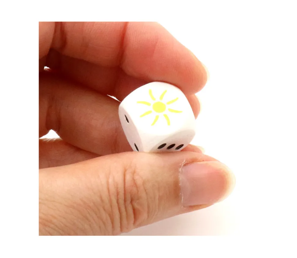 Dé Soleil 23456 en bois 16 mm - Bords arrondis