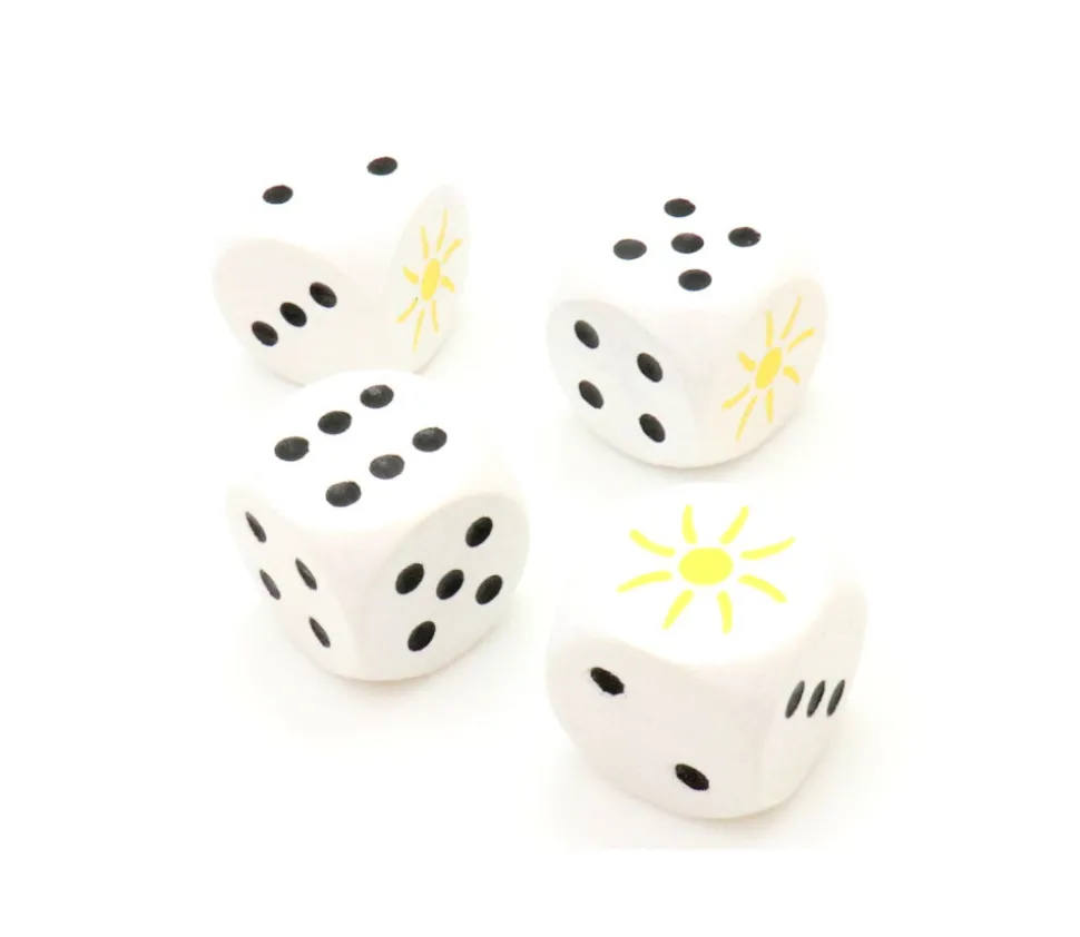 Dé Soleil 23456 en bois 16 mm - Bords arrondis