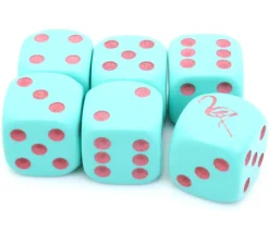 Dé spécial flamant rose 23456 taille 16 mm