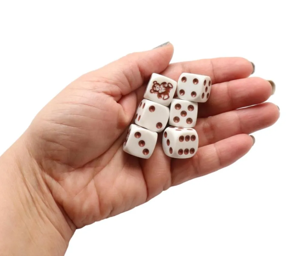 Dé spécial ours marron 2345 taille 16 mm