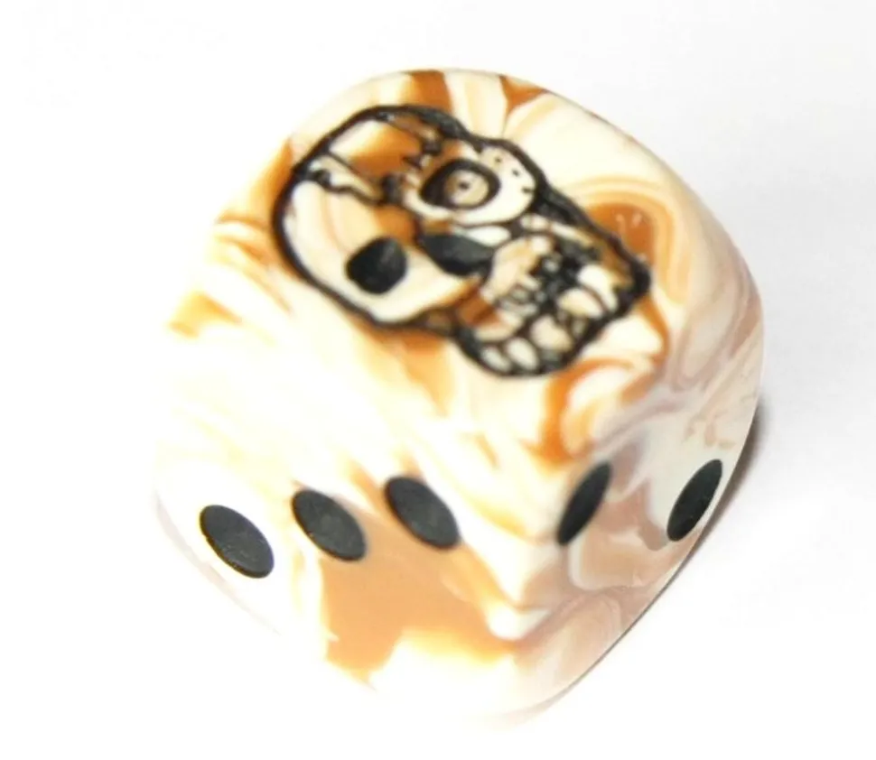 Dé squelette tête mort effet os