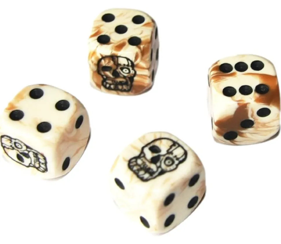 Dé squelette tête mort effet os