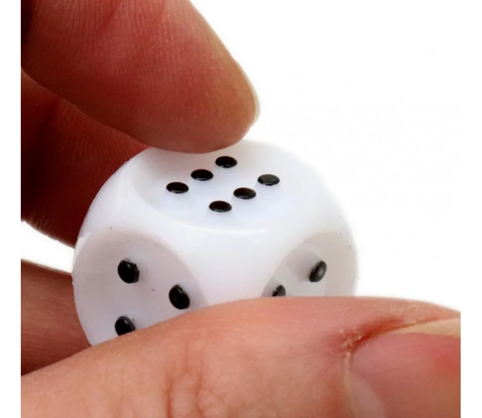 Dé tactile braille pour malvoyant pour jeu de 1 à 6 - 20 mm