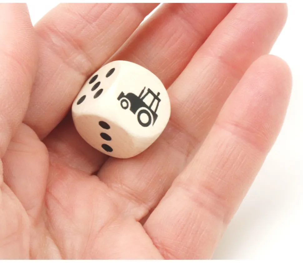 Dé tracteur 18 mm en bois naturel 12345