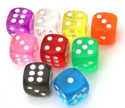 Dé translucide BLEU 16 mm