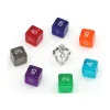 Dé translucide chiffre acrylique 14 mm à l'unité (couleur au hasard)