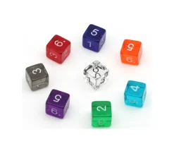 Dé translucide chiffre acrylique 14 mm à l'unité (couleur au hasard)
