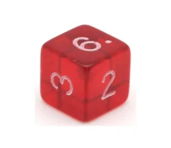 Dé translucide chiffre acrylique 14 mm à l'unité (couleur au hasard)