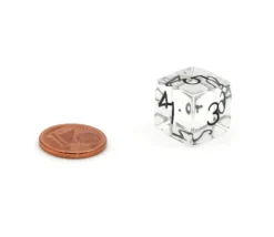 Dé translucide chiffre acrylique 14 mm à l'unité (couleur au hasard)