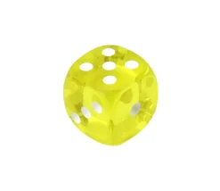 Dé translucide JAUNE 16 mm