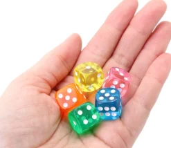 Dé translucide JAUNE 16 mm