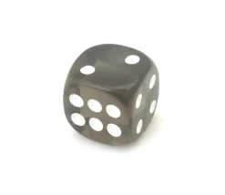 Dé translucide NOIR gris 16 mm
