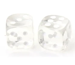 Dé translucide transparent blanc 16 mm