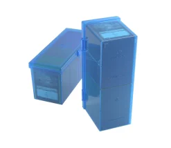 Deck box +320 cartes Boite 4 compartiments bleu plastique 21.7 x 8.2 x 10 cm vide