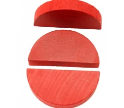 Demi-rond rouge en bois 42 x 23 x 8 mm pion de jeu