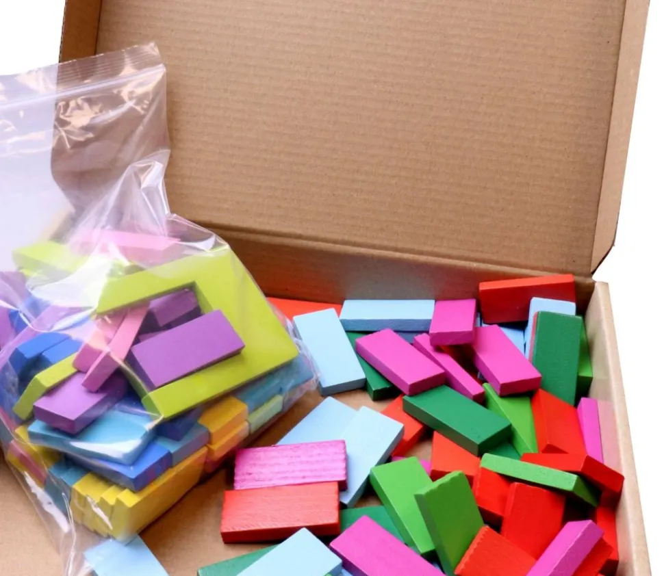 Dominos cascade 123 pièces en bois