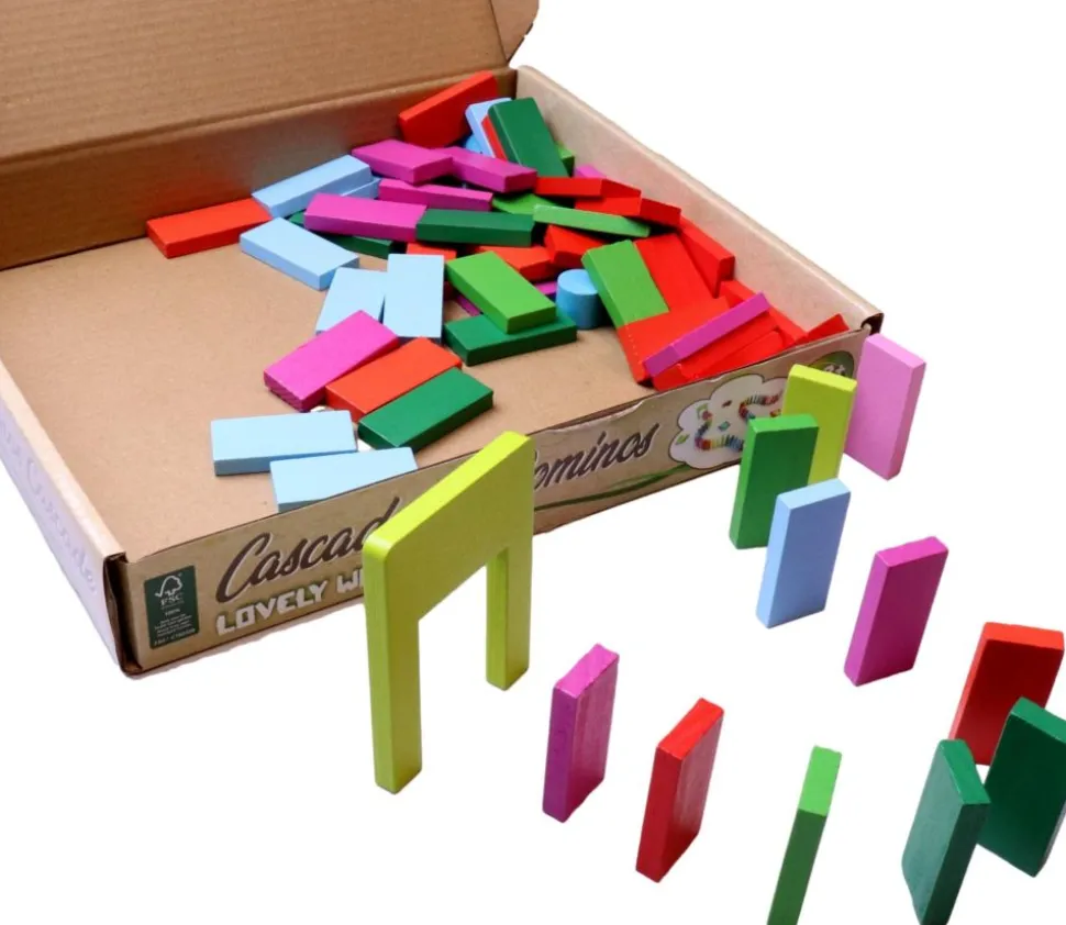 Dominos cascade 123 pièces en bois