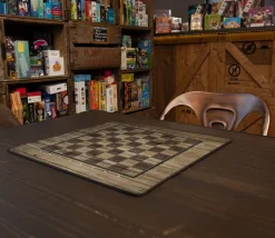 Echiquier tapis de jeu enroulable 40x40 cm décor bois