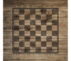 Echiquier tapis de jeu enroulable 40x40 cm décor bois
