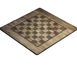 Echiquier tapis de jeu enroulable 40x40 cm décor bois