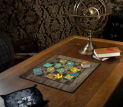 Echiquier tapis de jeu enroulable 40x40 cm décor bois