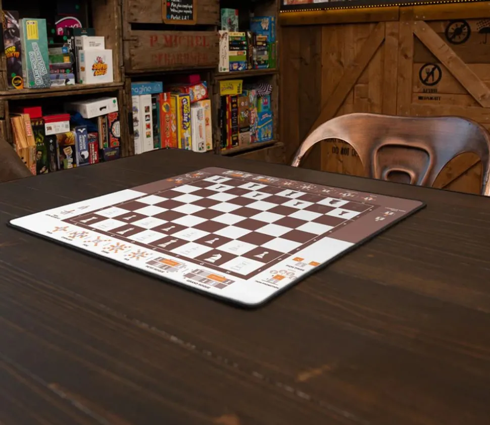 Echiquier tapis de jeu enroulable pédagogique 40x40 cm