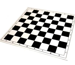 Echiquier tapis jeu pliable 51x51 cm noir / blanc