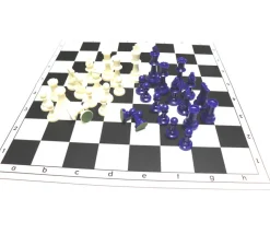 Echiquier tapis jeu pliable 51x51 cm noir / blanc