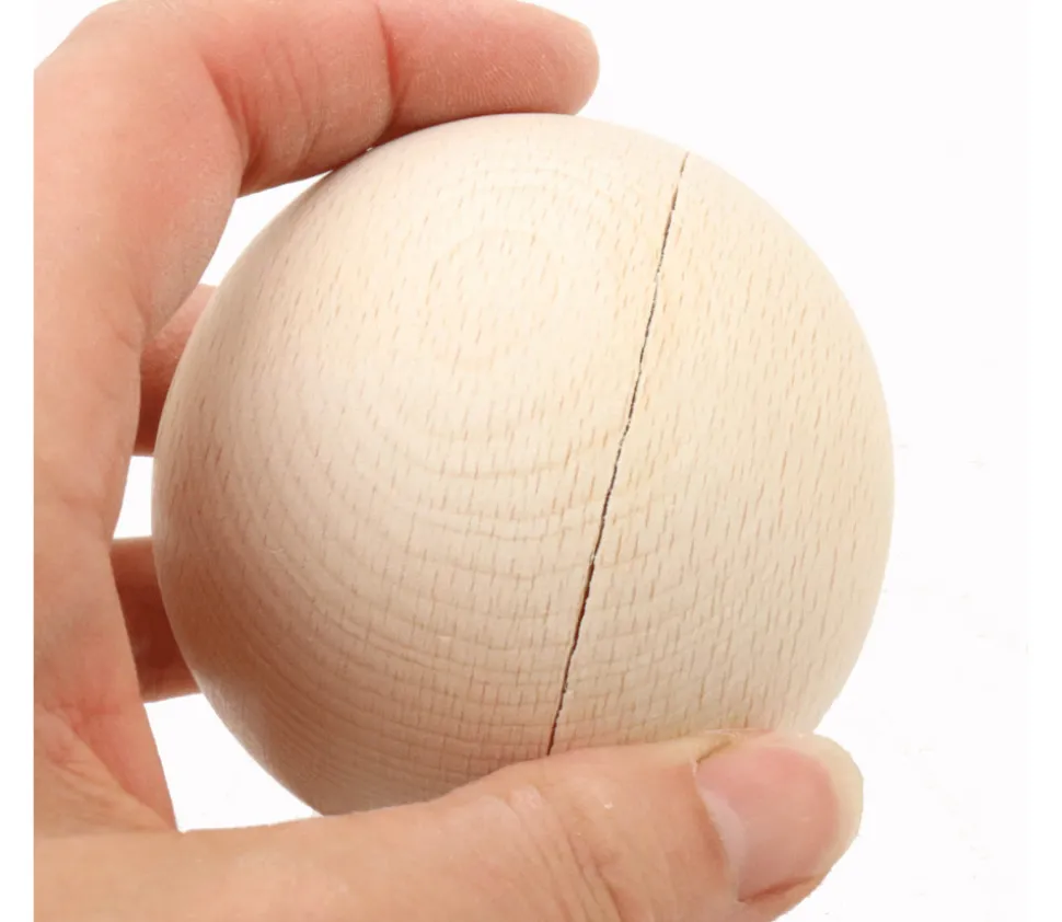 2EME CHOIX : Lot de 4 boules en bois de 8 cm avec défauts