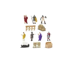 Epoque romaine : set 12 figurines Rome Antique avec tube de rangement