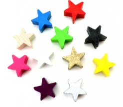 Etoile 15x15x8 mm jetons pions en bois 5 pointes