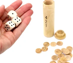Etui 421 bois dés avec jetons