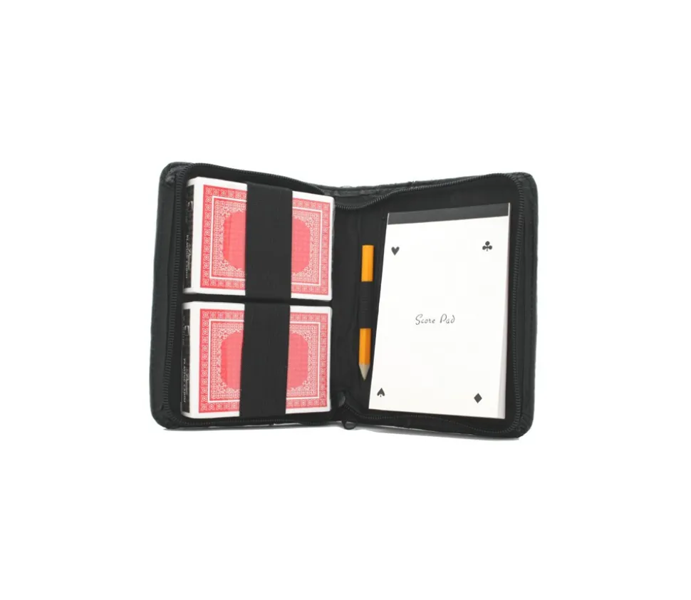Etui pour cartes à jouer avec cartes, bloc note et crayon
