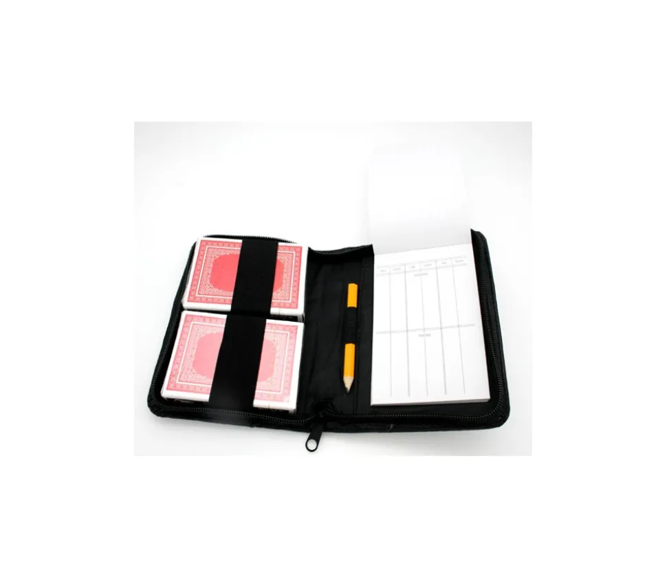 Etui pour cartes à jouer avec cartes, bloc note et crayon