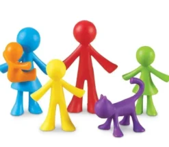 Famille : 6 personnages de jeu multicolores environ 6 cm