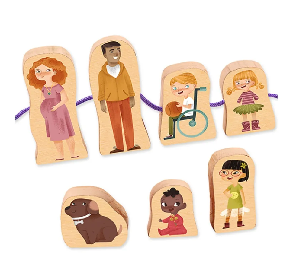 Familles du monde - 24 figurines bois à relier