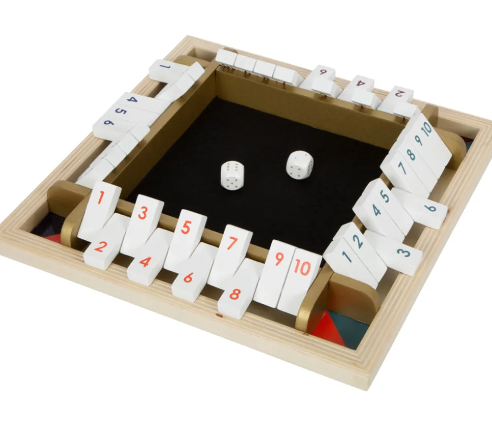 Fermez la boite 4 joueurs 28 cm - shut the box édition Or