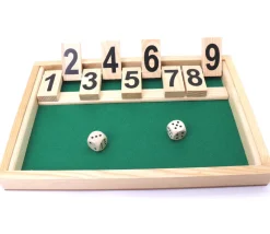 Fermez la boite jeu en bois 26.5 cm shut the box - Fabriqué en France