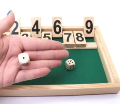 Fermez la boite jeu en bois 26.5 cm shut the box - Fabriqué en France